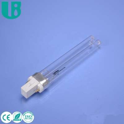 GPL9W/2P water purifier 253.7nm ultraviolet uv led G23 compact PL U shape germicidal uvc lamp